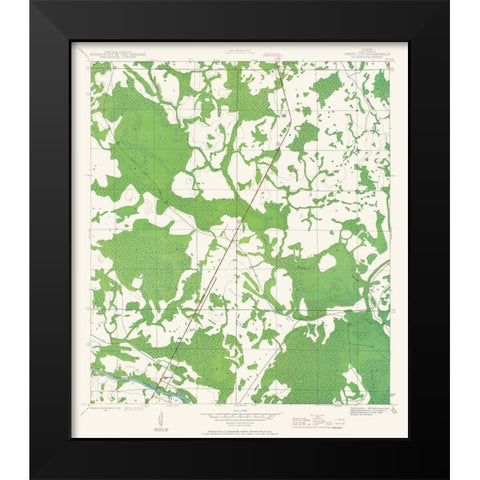 White City Florida Quad- USGS 1943 Black Modern Wood Framed Art Print by USGS