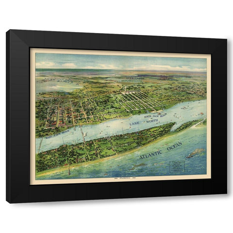 West Palm Beach Florida - Pleuthner 1905 Black Modern Wood Framed Art Print by Pleuthner