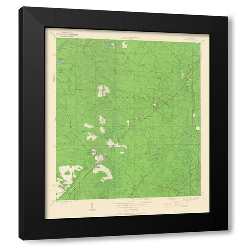 Wilma Florida Quad - USGS 1944 Black Modern Wood Framed Art Print with Double Matting by USGS