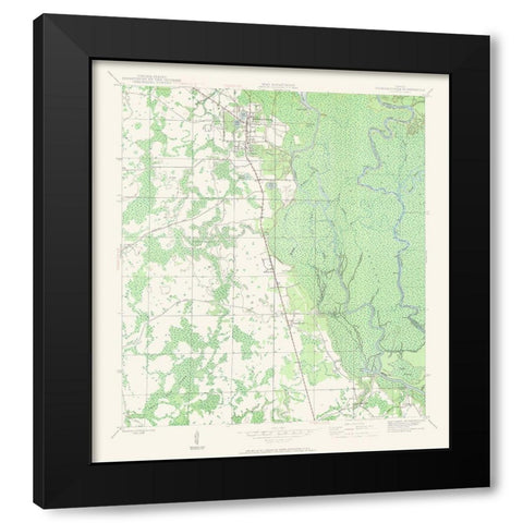 Wewahitchka Florida Quad - USGS 1944 Black Modern Wood Framed Art Print with Double Matting by USGS