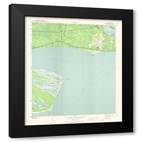 West Pass Florida Quad - USGS 1943 Black Modern Wood Framed Art Print by USGS