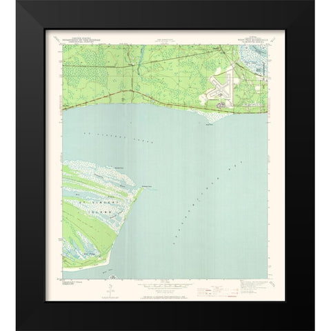 West Pass Florida Quad - USGS 1943 Black Modern Wood Framed Art Print by USGS