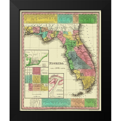 Florida - Tanner 1833 Black Modern Wood Framed Art Print by Tanner