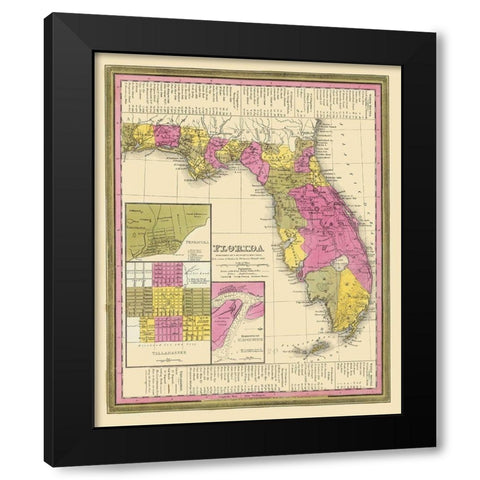 Florida - Mitchell 1846 Black Modern Wood Framed Art Print by Mitchell