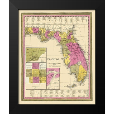 Florida - Mitchell 1846 Black Modern Wood Framed Art Print by Mitchell