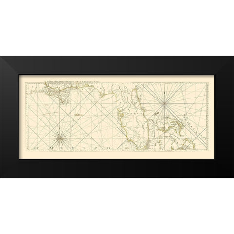 West Florida Coast, Channel of Bahama Black Modern Wood Framed Art Print by Jefferys