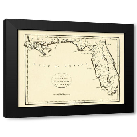 Florida - Stockdale 1794 Black Modern Wood Framed Art Print with Double Matting by Stockdale