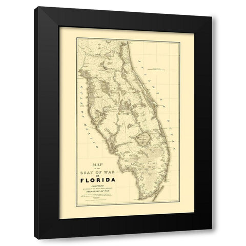 Florida Second Seminole War - Stone 1838 Black Modern Wood Framed Art Print by Stone