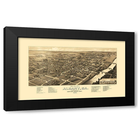 Albany Georgia - Norris 1885 Black Modern Wood Framed Art Print by Norris