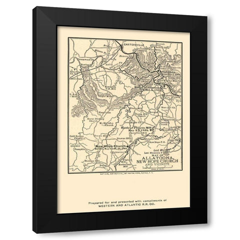 Allatoona New Hope Church Georgia - Northrup 1864  Black Modern Wood Framed Art Print with Double Matting by Northrup
