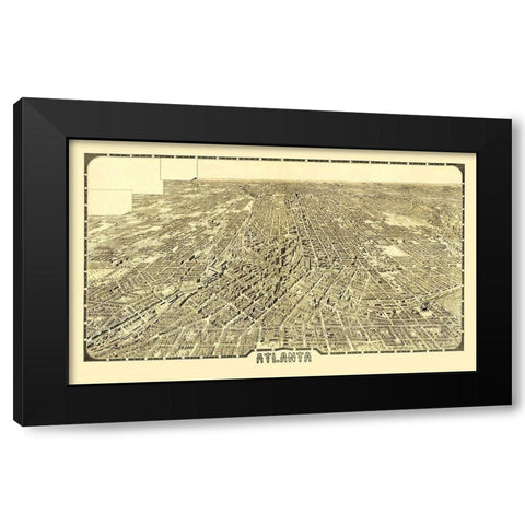 Atlanta Georgia - Foote 1919 Black Modern Wood Framed Art Print with Double Matting by Foote