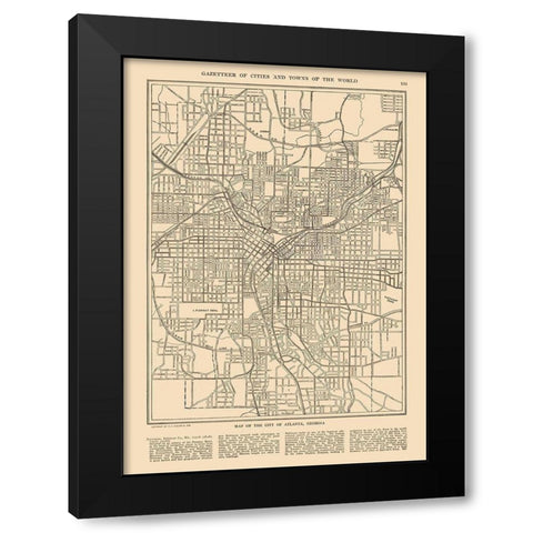Atlanta Georgia - Reynold 1921 Black Modern Wood Framed Art Print by Reynold