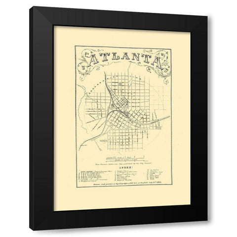 Atlanta Georgia - Vincent 1864  Black Modern Wood Framed Art Print by Vincent