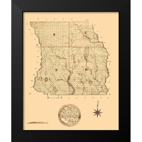 Berrien Georgia - Green 1868 Black Modern Wood Framed Art Print by Green
