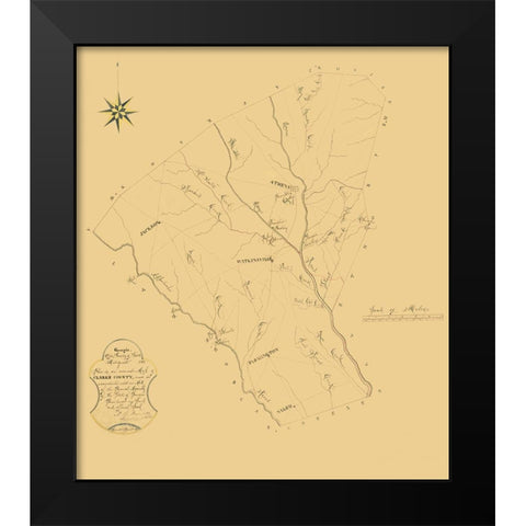 Clarke Georgia - Green 1868 Black Modern Wood Framed Art Print by Green