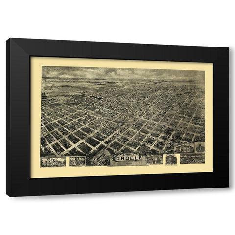 Cordele Georgia - Fowler 1908 Black Modern Wood Framed Art Print with Double Matting by Fowler