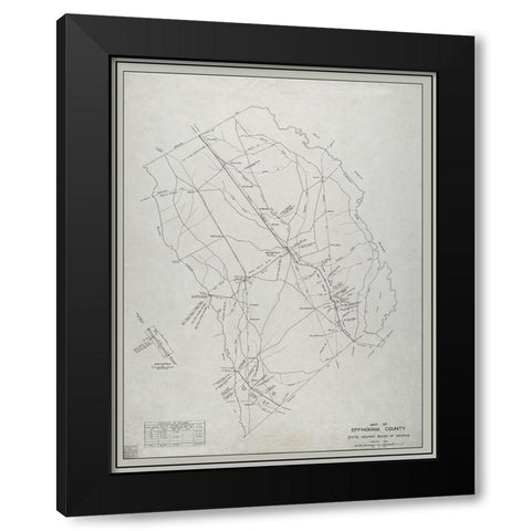 Effingham Georgia - Highway Board 1932 Black Modern Wood Framed Art Print with Double Matting by Highway Board