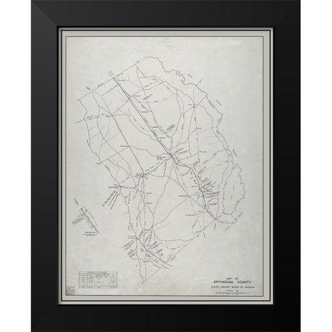 Effingham Georgia - Highway Board 1932 Black Modern Wood Framed Art Print by Highway Board