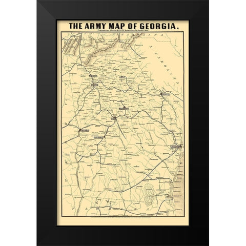 Georgia Army - Prang 1864  Black Modern Wood Framed Art Print by Prang