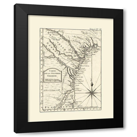Georgia - Bellin 1764  Black Modern Wood Framed Art Print by Bellin