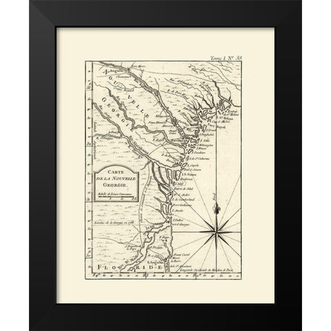 Georgia - Bellin 1764  Black Modern Wood Framed Art Print by Bellin
