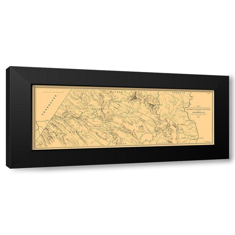 Georgia Western Atlantic Railroad - Cooper 1837  Black Modern Wood Framed Art Print with Double Matting by Cooper