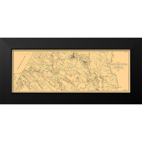 Georgia Western Atlantic Railroad - Cooper 1837  Black Modern Wood Framed Art Print by Cooper