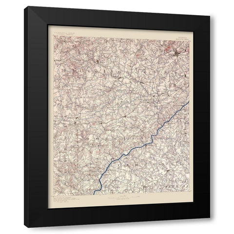 Marietta Sheet Georgia - USGS 1888  Black Modern Wood Framed Art Print by USGS