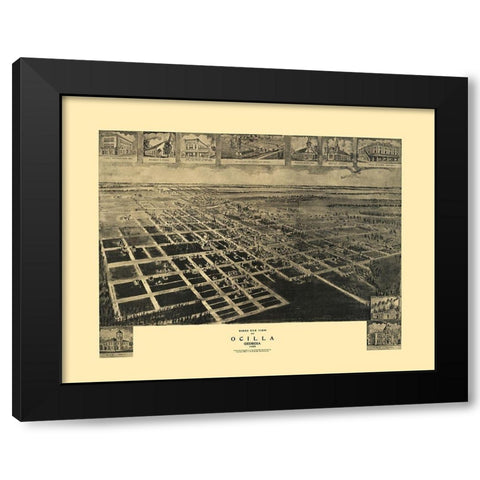 Ocilla Georgia - Fowler 1908 Black Modern Wood Framed Art Print with Double Matting by Fowler