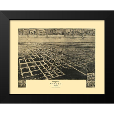 Ocilla Georgia - Fowler 1908 Black Modern Wood Framed Art Print by Fowler
