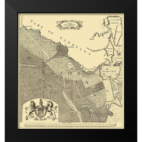 Savannah Georgia - Urlsperger 1735 Black Modern Wood Framed Art Print by Urlsperger