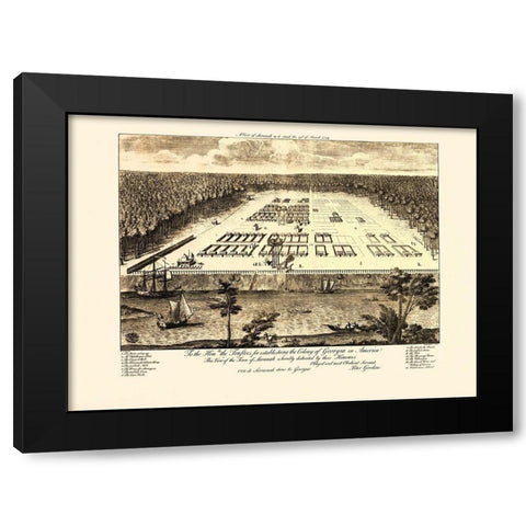 Savannah Georgia - Gordon 1734 Black Modern Wood Framed Art Print by Gordon