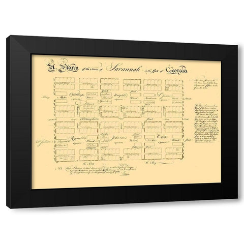 Savannah Georgia - Carson 1761  Black Modern Wood Framed Art Print by Carson