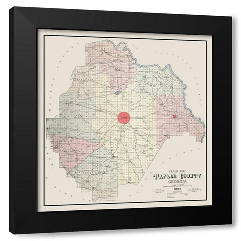 Taylor Georgia Landowner - Hudgins 1908 Black Modern Wood Framed Art Print with Double Matting by Hudgins