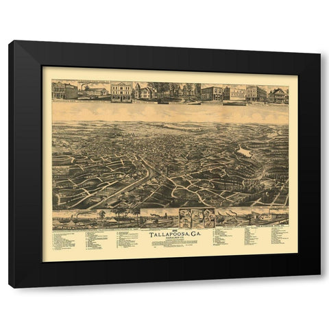 Tallapoosa Georgia - Norris 1892 Black Modern Wood Framed Art Print by Norris