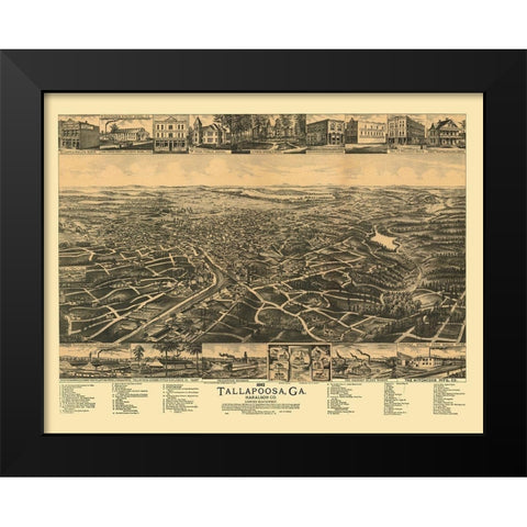 Tallapoosa Georgia - Norris 1892 Black Modern Wood Framed Art Print by Norris