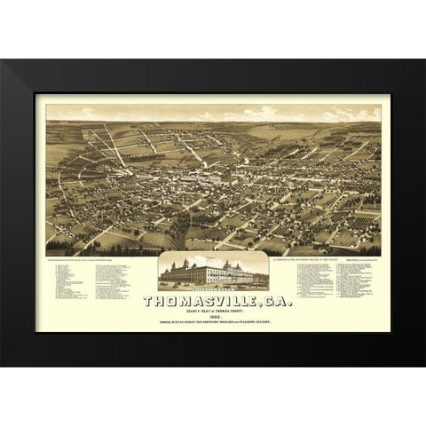 Thomasville Georgia - Beck 1885 Black Modern Wood Framed Art Print by Beck
