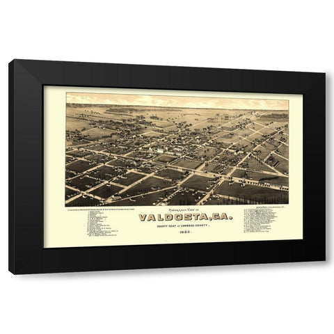 Valdosta Georgia - Norris 1885 Black Modern Wood Framed Art Print with Double Matting by Norris