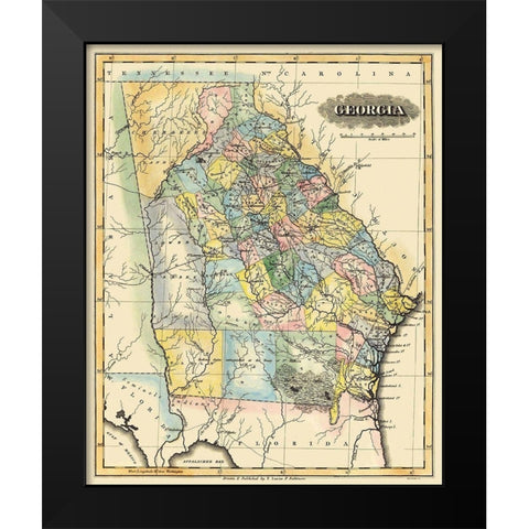 Georgia - Lucas 1823 Black Modern Wood Framed Art Print by Lucas