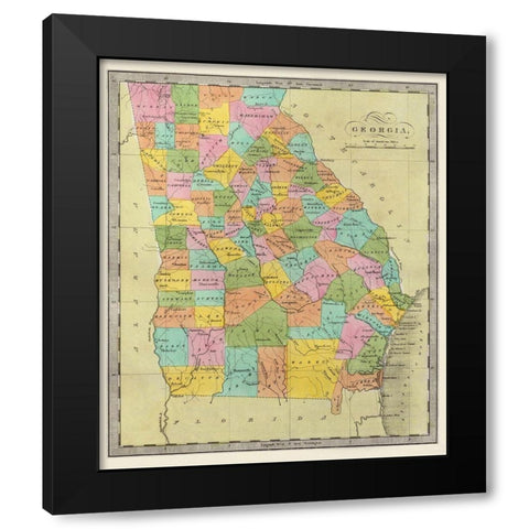 Georgia - Burr 1835 Black Modern Wood Framed Art Print with Double Matting by Burr
