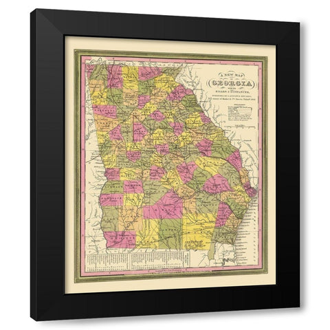 Georgia - Mitchell 1846 Black Modern Wood Framed Art Print by Mitchell