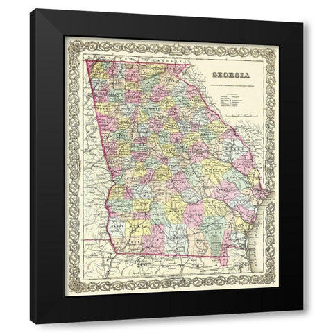 Georgia - Colton 1855 Black Modern Wood Framed Art Print with Double Matting by Colton