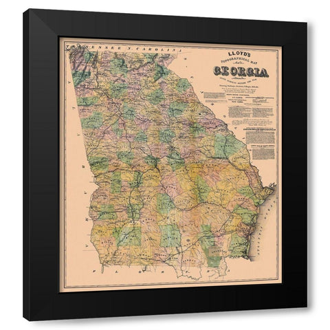 Georgia - Lloyd 1864 Black Modern Wood Framed Art Print by Lloyd