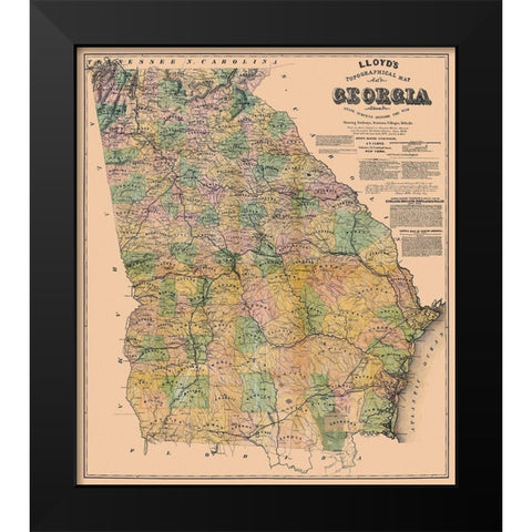 Georgia - Lloyd 1864 Black Modern Wood Framed Art Print by Lloyd