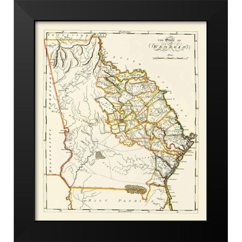 Georgia - Lewis 1817 Black Modern Wood Framed Art Print by Lewis