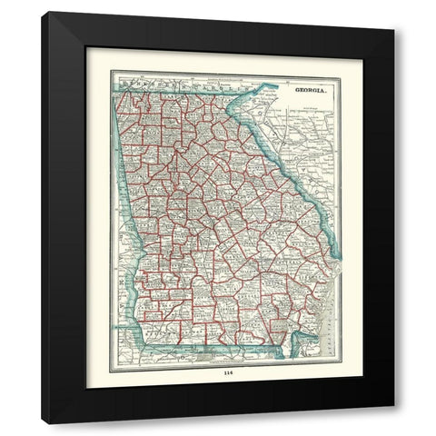 Georgia - Rathbun 1893 Black Modern Wood Framed Art Print by Rathbun
