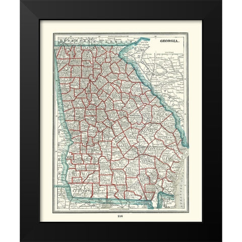 Georgia - Rathbun 1893 Black Modern Wood Framed Art Print by Rathbun