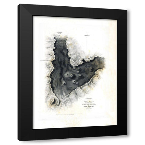 Haleakala Maui County Hawaii - US 1841  Black Modern Wood Framed Art Print by US Expedition