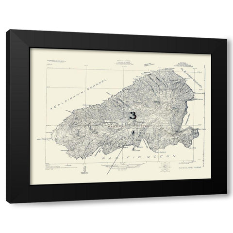Kahoolawe Hawaii Quad - USGS 1926 Black Modern Wood Framed Art Print with Double Matting by USGS