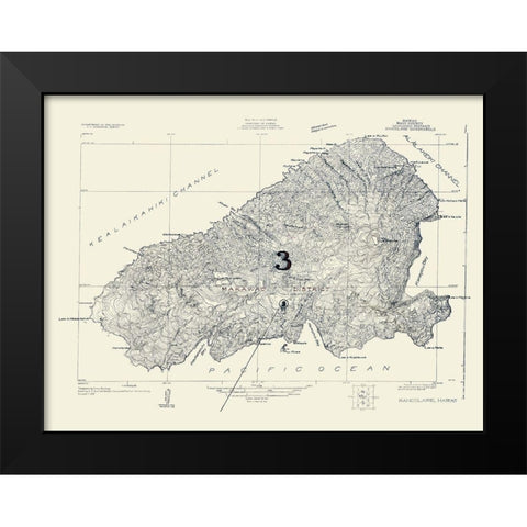 Kahoolawe Hawaii Quad - USGS 1926 Black Modern Wood Framed Art Print by USGS